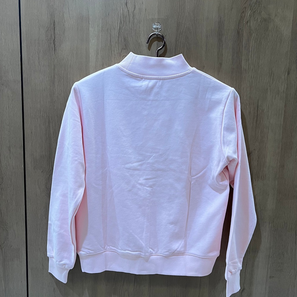 PARKE Light Pink Mock Neck Varsity Sweatshirt - Picture 2 of 6
